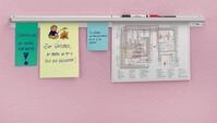 Catch-ball Infoboard Klemmleiste 100 cm selbstklebend, Wandmontage silber