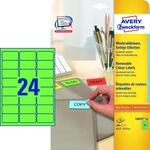 AVERY Zweckform Etiketten 63,5 x 33,9 mm, gr&uuml;n