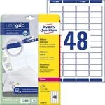 AVERY Zweckform Adressetiketten L7636-25 wei&szlig; 45,7 x 21,2 mm
