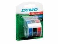 DYMO Kunststoff Prägeetiketten 9mm - Multi Pack Schwarz, Rot, Blau