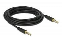 DeLOCK Klinkenkabel 3,5 mm 4 Pin Stecker zu Stecker 5 m schwarz