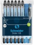 Schneider Kugelschreiber Slider Basic schwarz, 6 St. + GRATIS Slider Kugelschreiber