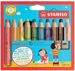 STABILO woody 3 in 1 Buntstifte farbsortiert - 10 St&uuml;ck
