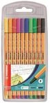 STABILO point 88 Fineliner Standardfarben 0,4mm farbsortiert - 10 St&uuml;ck