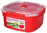 sistema&reg; Mikrowellen-Dampfgarer 10.5 cm hoch rot, transparent