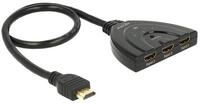 DeLOCK UHD Switch 3x HDMI zu 1x HDMI, 50cm integriertes Kabel