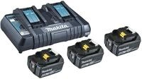 makita Power Source Kit 3x Akku BL1850B 18V 5,0 Ah, Doppel-Schnellladeger&auml;t DC18RD