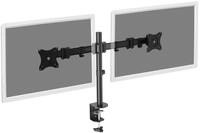 Digitus Dualmonitor Tisch-Klemmhalterung 15-27", schwarz max. 2x8Kg, VESA max.