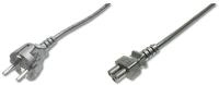 Digitus Netzanschlusskabel, CEE 7/7 (Typ-F) - C5 St/Bu, 0,75m, H05VV-F3G 0.75qmm, sw