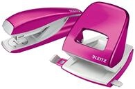 LEITZ Locher und Heftger&auml;te Set pink-metallic