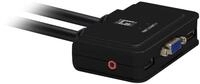 LevelOne KVM-0223 2-Port USB VGA Cable KVM Switch, audio support