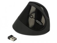 Delock Ergonomic - kabellose vertikale Maus - Schwarz
