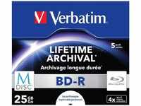Verbatim 43823, Verbatim Blu-Ray Bd-R 25GB Jewel Case 1 Pack = 5 St.