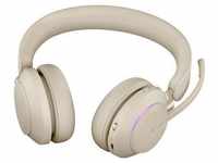 Jabra 26599-999-898, Jabra Evolve2 65 MS Stereo Headset On-Ear beige Bluetooth,