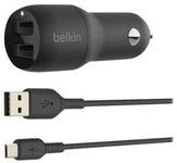 Belkin BoostCharge 24 W 2x USB -A Kfz-Ladeadapter, schwarz
