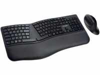 Kensington Tastatur-Maus-Set ergonomisch kabellos K75406DE schwarz