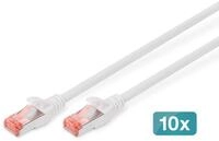 Digitus CAT 6 S-FTP Patchkabel, Cu, LSZH AWG 27/7, L&auml;nge 1 m, 10 St&uuml;ck, Wei&szlig;