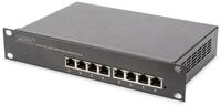 Digitus 8-Port Gigabit PoE Netzwerkswitch, 10 Zoll, L2 managed, 80 W, af/at