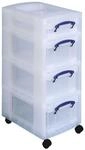 Really Useful Box Aufbewahrungsbox 1x 4,0 l + 3x 9,0 l - 30,0 x 42,0 x 73,0 cm