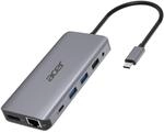 Acer 12-in-1 Mini Dock USB Type-C zu 2x USB 3.2, 2x USB 2.0, SD/TF, 2x HDMI, 1x PD,