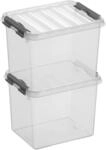 sunware&reg; Aufbewahrungsbox Q-line 3,0 l - 20,0 x 15,0 x 14,0 cm transparent