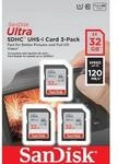 SanDisk Ultra SDHC UHS-I Speicherkarten 32 GB - 3 Pack