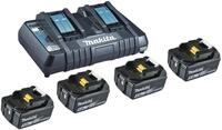 Power Source Kit 4x Akku BL1850B 18V 5,0 Ah, Doppel-Schnellladeger&auml;t DC18RD