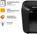 Fellowes Powershred LX41 Aktenvernichter mit Partikelschnitt bis 8 Blatt schwarz