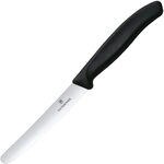 VICTORINOX Gem&uuml;semesser silber, schwarz gl&auml;nzend, poliert Klinge: 10,0 cm - 6