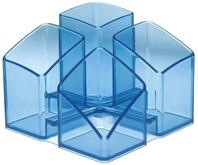 HAN SCALA Stiftehalter 12,5 x 12,5 x 10,0 cm blau-transparent