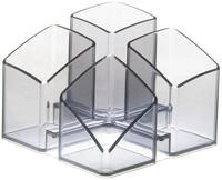 HAN SCALA Stiftehalter 12,5 x 12,5 x 10,0 cm grau-transparent