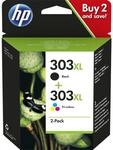 HP Original 303XL Druckerpatronen 2er Pack 1x schwarz + 1x farbig (3YN10AE)