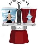 Bialetti Mini Express - Espressokocher-Set - rot + 2 Becher aus Arte Collection Ren&eacute;