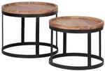 WOHNLING WL1.551 Beistelltisch AKOLA (2er Set) Massiv-Holz Akazie 53 cm x 53 cm...