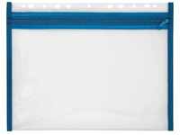 VELOFLEX Reißverschlussbeutel VELOBAG® A4 0,3 mm - transparent/blau