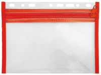 VELOFLEX Reißverschlussbeutel VELOBAG® A5 - transparent/rot 4350020