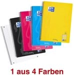 Oxford TOUCH A4+ Collegeblock DIN A4 kariert sonnengelb, rosa, meerblau, schwarz
