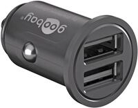goobay 24W 2x USB-A Kfz-Ladeger&auml;t, schwarz