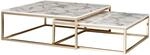 WOHNLING WL6.246 Design Couchtisch 2er Set Wei&szlig; 75 cm x 75 cm x 27 cm