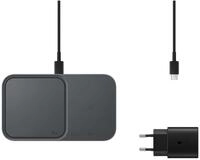 Samsung EP-P5400T 15W USB-C Wireless Charger Duo mit Schnellladeadapter, dunkelgrau