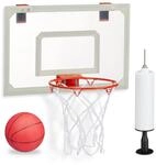 relaxdays Basketballkorb f&uuml;r&rsquo;s Zimmer wei&szlig;, rot
