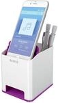 LEITZ Stiftehalter WOW Duo Colour, perlwei&szlig;/violett