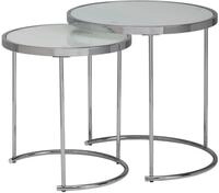 WOHNLING WL5.986 Design Beistelltisch Rund &Oslash; 50/42 cm Silbern 50 cm x 50 cm x...
