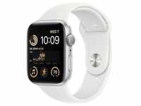 Apple Watch SE (GPS) 44mm Aluminiumgehäuse silber, Sportband weiß