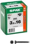SPAX&reg; Universalschrauben T20 3,5x16 schwarz 200 St.