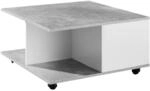 WOHNLING WL6.065 Design Couchtisch Zementgrau/Wei&szlig; 70 cm x 70 cm x 36 cm