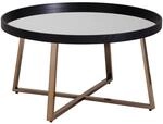WOHNLING WL6.002 Design Couchtisch Gold mit Glasplatte 78 cm x 42,5 cm x 78 cm
