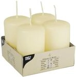 PAPSTAR Stumpenkerzen 8 cm elfenbein