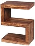 WOHNLING WL1.302 Beistelltisch MUMBAI Massivholz Sheesham S Cube 30 cm x 44 cm...