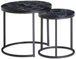 WOHNLING WL6.251 Design Beistellltisch 2er Set Schwarz 50 cm x 50 cm x 45 cm